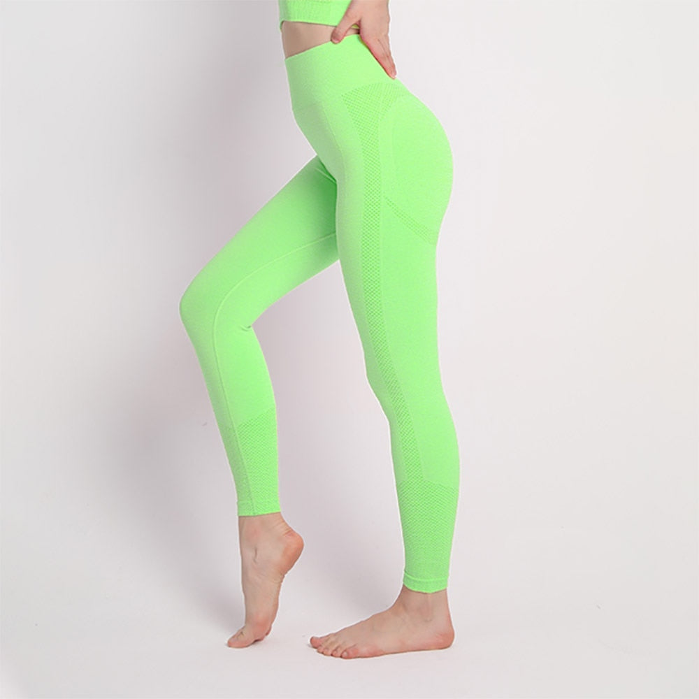 JuliaFashion-Fitness Seamless Workout Push Up Leggings