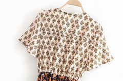 JuliaFashion-Boho Chic Floral Print Bat Sleeve Maxi Dress