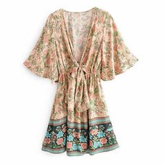 JuliaFashion - women elegant Cut Out Bohemian Mini Dress