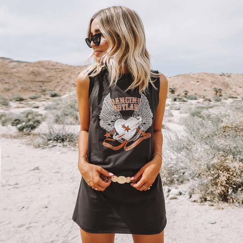 JuliaFashion-Dancing Outlaw Vintage Chic Sleeveless Loose Tank Top