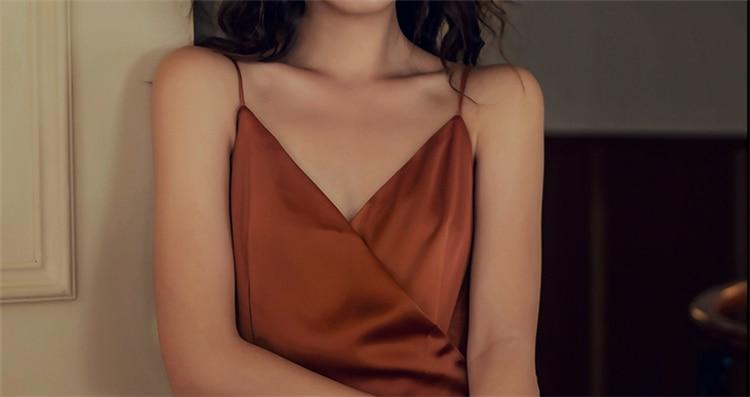 JuliaFashion - 2024 Sexy Satin Backless Vintage Dress