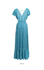 JuliaFashion - Sexy Backless Blue Maxi Dress