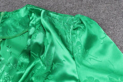 JuliaFashion - Sexy Lantern Sleeve Green Mini Dress