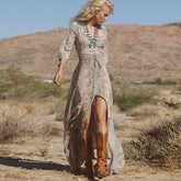 JuliaFashion-Three Quarter Sleeve Dress