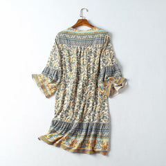 JuliaFashion - women fashion cozy V-Neck Casual Mini Dress