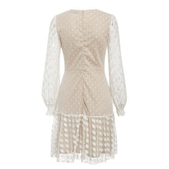 JuliaFashion - 2024Vintage Long Sleeve Mesh Lace Dress