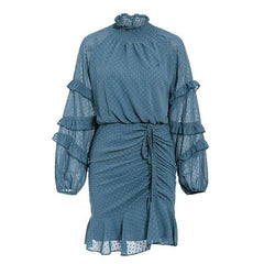 JuliaFashion - Vintage Polka Dot Bodycon Autumn Dress