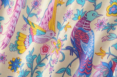 JuliaFashion - Wild Peacock & Flowers V-Neck Mini Dress