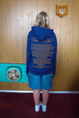 Blue Cross Graphic Washed Pullover Hoodie