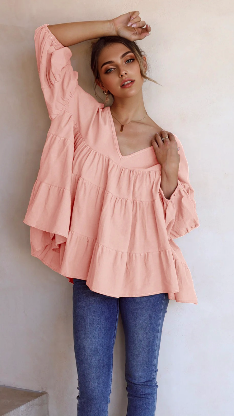 Julia Fashion - Paris Pincess Pink Loose Shirt