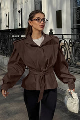 Relaxed Fit Notch Collar Belted Coat