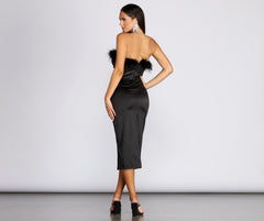 Robin Formal Stylish Satin Midi Dress S.o. Short Dresses