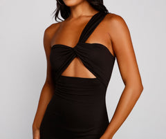 Cutout The Drama Charming One Shoulder Bodycon Club Dresses