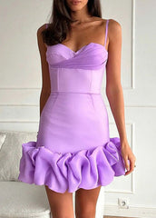 Amara Ruffle Hem Corset Mini Dress