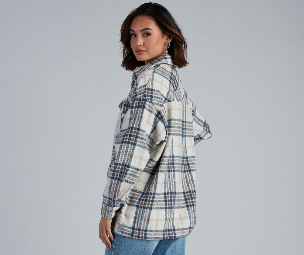 Plaid Shacket - Chill Out Casual Woven Jackets
