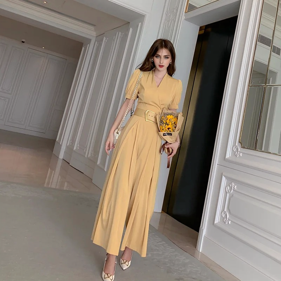 JuliaFashion - Summer Sheer Elegant Lantern Sleeve Jumpsuits