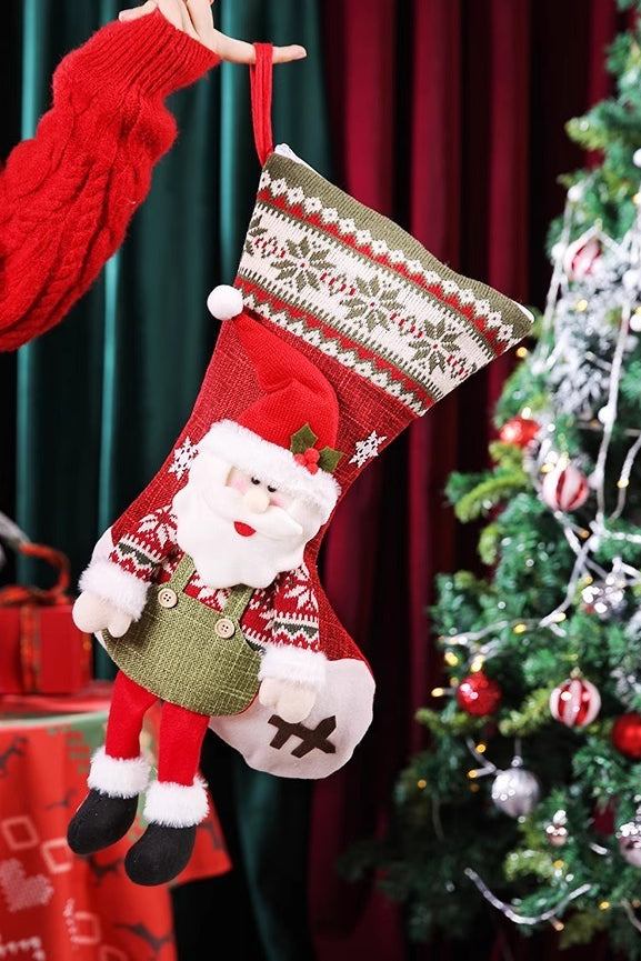 Christmas Stocking Santa Handheld Candy Gift Bag