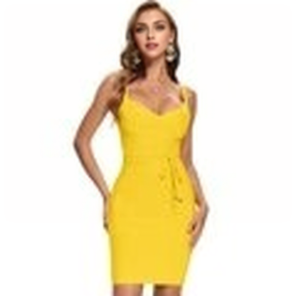 JuliaFashion - 2024 Spaghetti Strap Belt Sashes V-Neck Bodycon Dresses