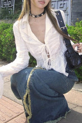 Unique Y2K Chiffon Blouse