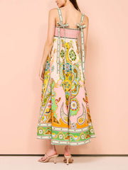 Camisole Unique Holiday Print Midi Dress