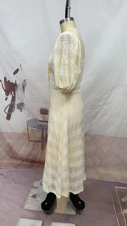 V neck Short Sleeve Dress Casual