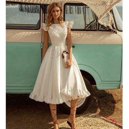 Dunhuang Short Sleeve Waist Controlled Dress Petti dress