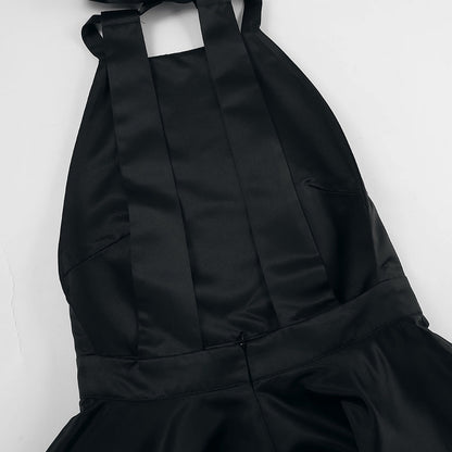 Bow-Gate Mini Dress - Black