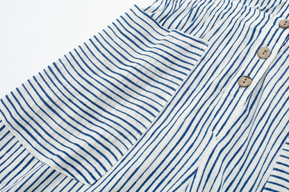 Summer Stripes Romper - Blue