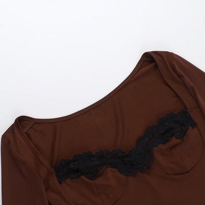 Connie Mini Dress-Brown
