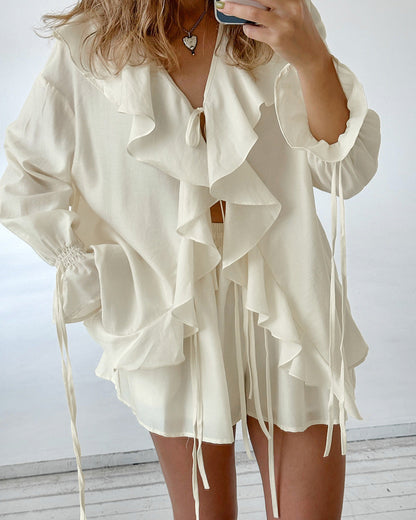 Ryder Ruffle Co-ord - Beige