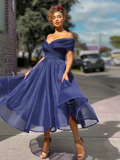 Plus Size V neck Slim Dress Solid Color