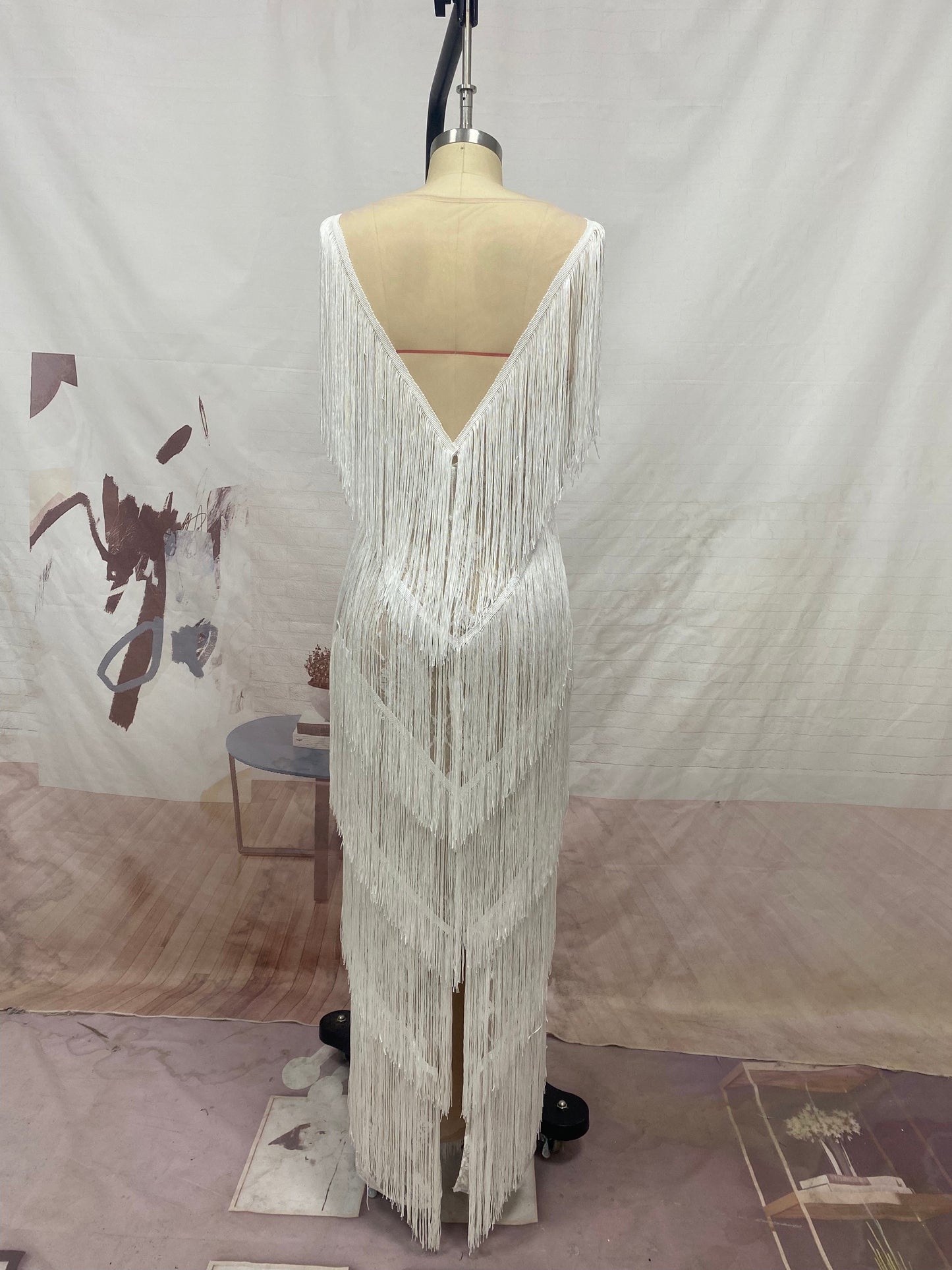 V Neck Sleeveless Dress Slim Fit Maxi Dress