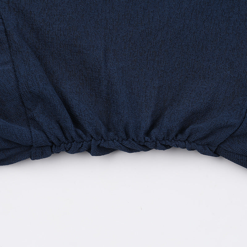 Cosmic Elegance V Neck Dress - Blue