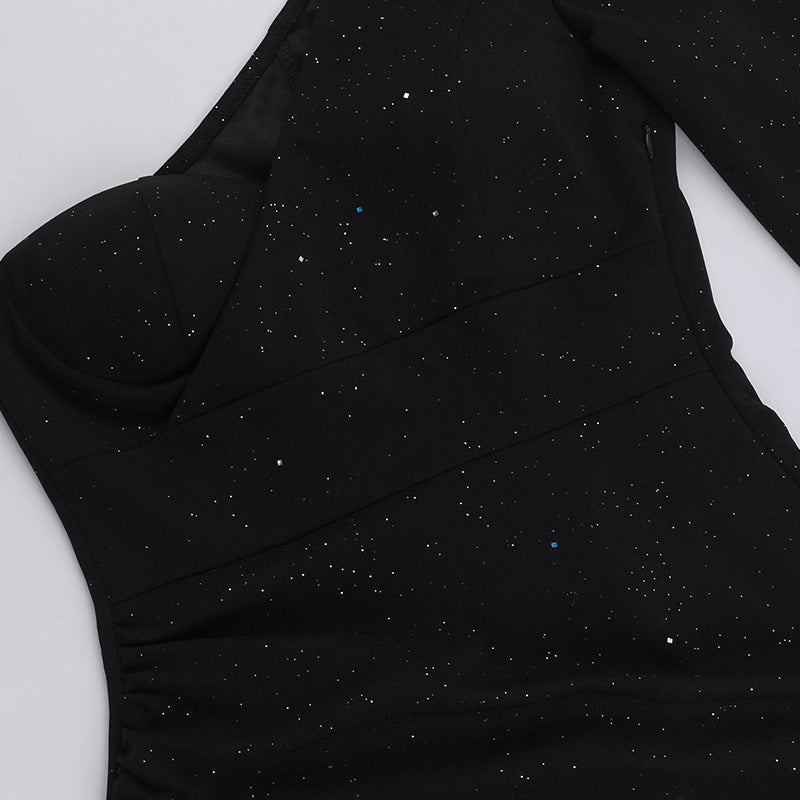 Graceful edge Dress-Black