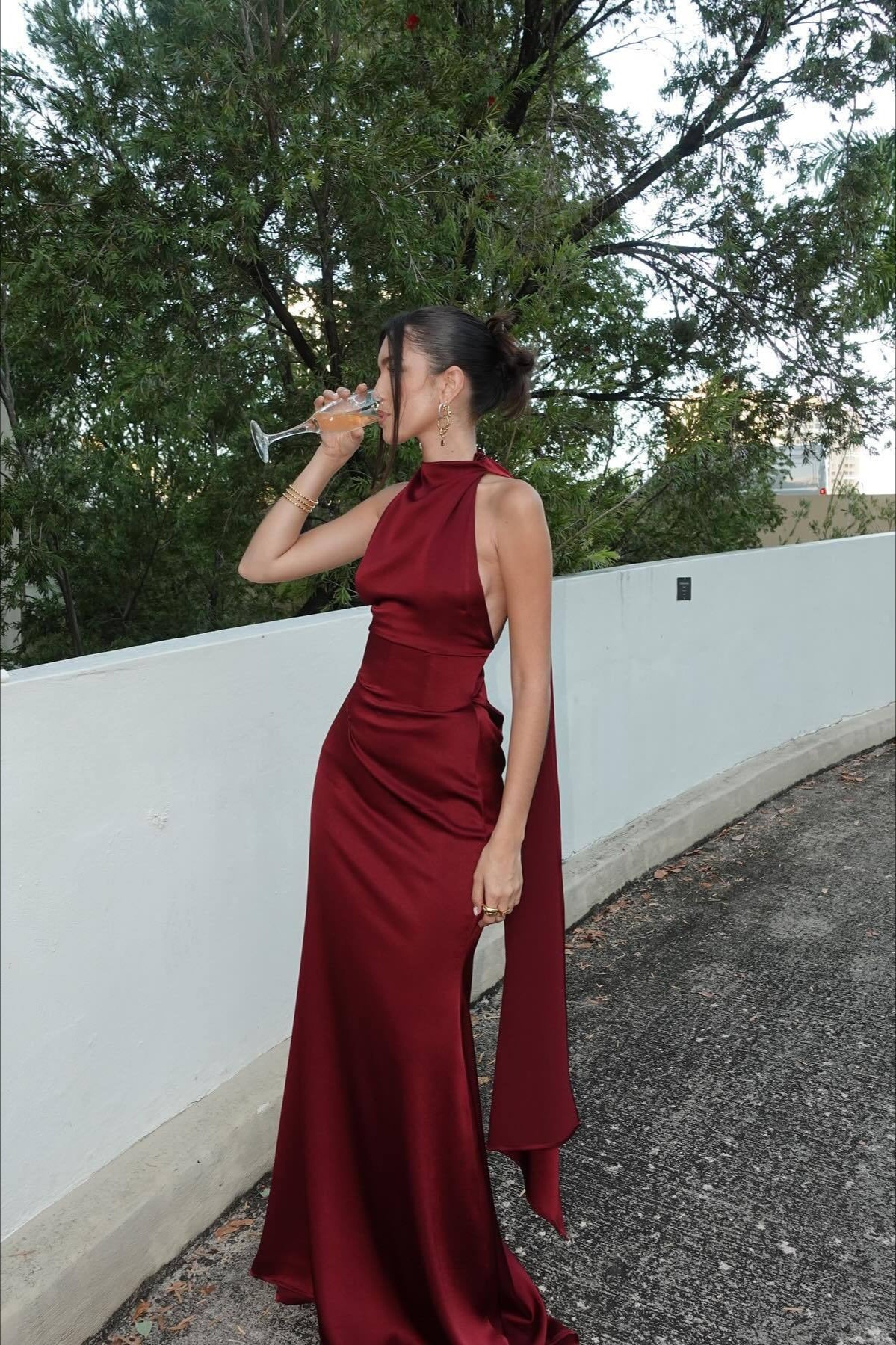 Elegant Cowl Back Party Dress