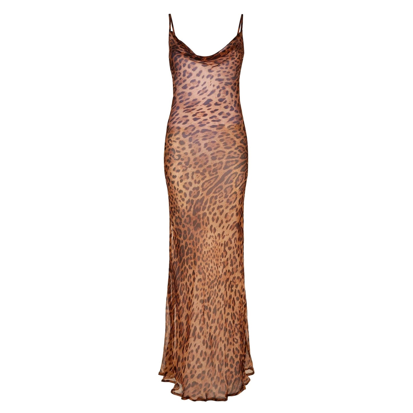 Wear Printed Backless Dress Sheath Cami Dress Leopard Print Dress