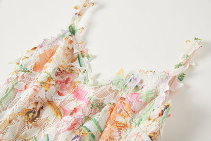Flower Hollow Embroidered Slip Dress Lace Dress