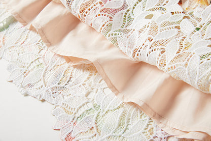 Flower Hollow Embroidered Slip Dress Lace Dress