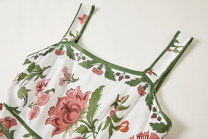 Positioning Print Slim Fit Sling Dress