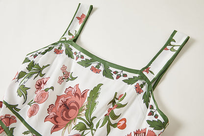 Positioning Print Slim Fit Sling Dress