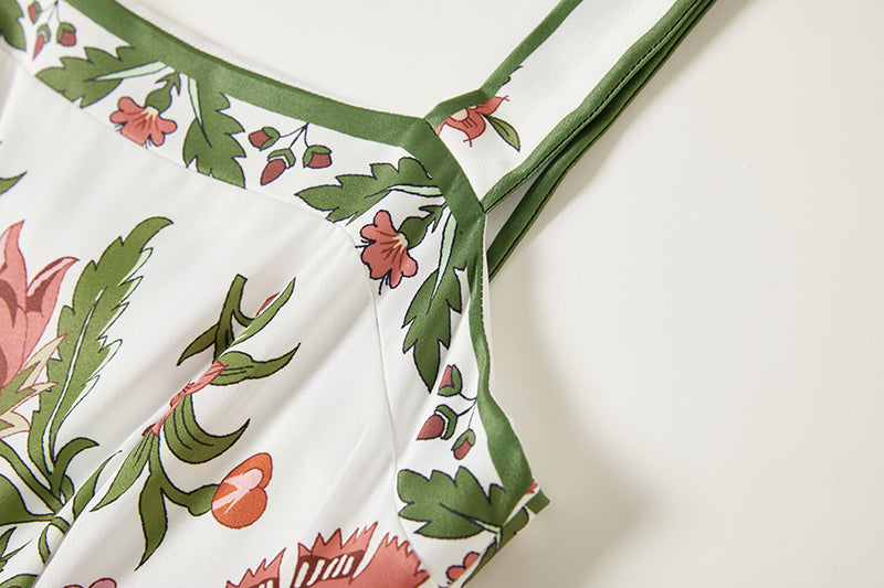 Positioning Print Slim Fit Sling Dress