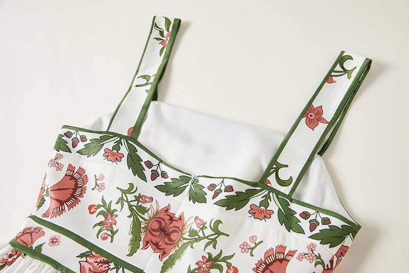 Positioning Print Slim Fit Sling Dress