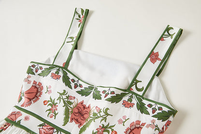 Positioning Print Slim Fit Sling Dress