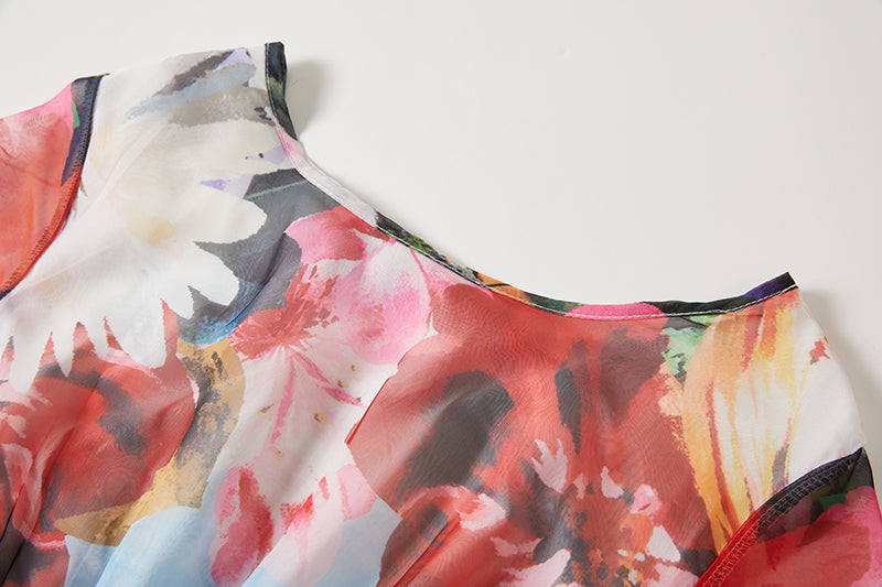 Printed Backless Strap Slim fit High Waist Dress Large A Line Dress