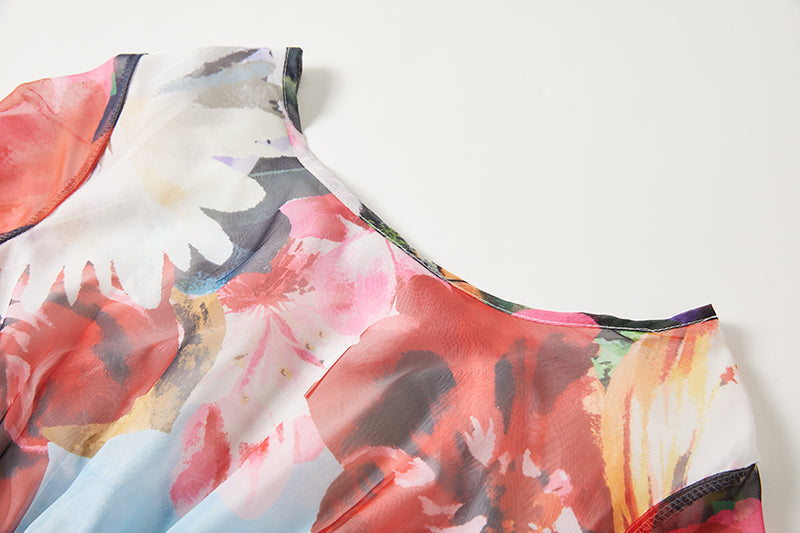 Printed Backless Strap Slim fit High Waist Dress Large A Line Dress