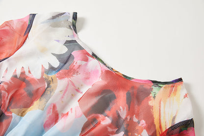 Printed Backless Strap Slim fit High Waist Dress Large A Line Dress