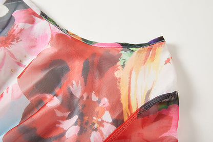 Printed Backless Strap Slim fit High Waist Dress Large A Line Dress