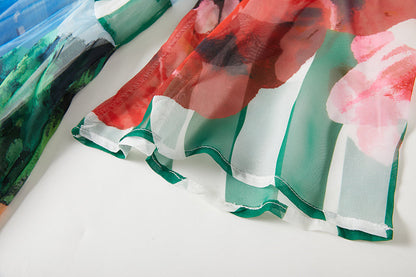 Printed Backless Strap Slim fit High Waist Dress Large A Line Dress