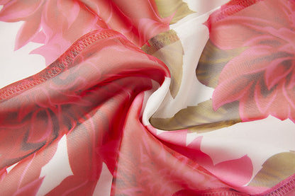 Gorgeous Red Flower Print Elegant High End Dress Sling Set