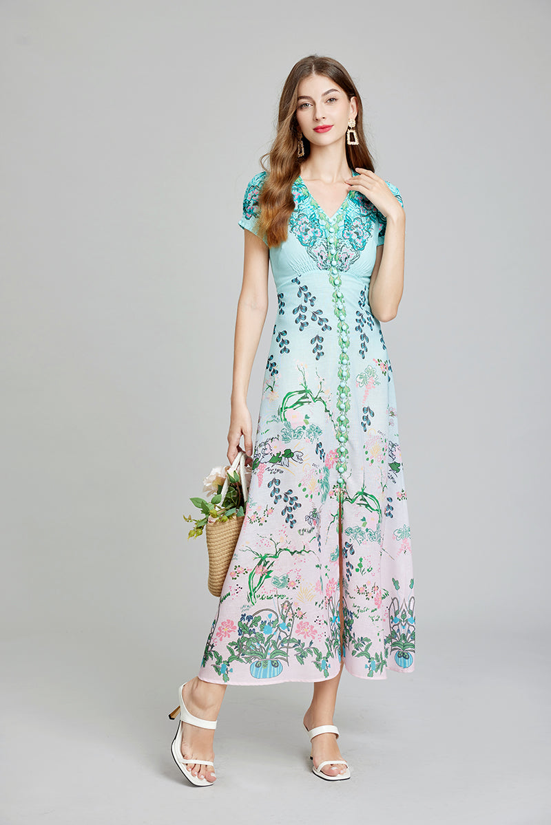 Printed Daily Elegant A Line Maxi Dress